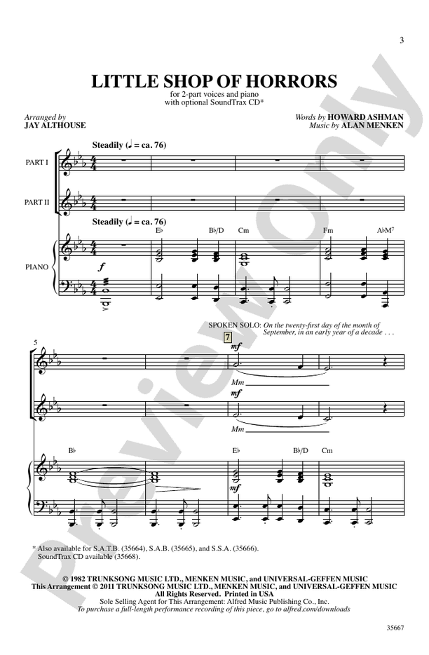Little Shop of Horrors – 2-Part Choral Octavo (Digital Download)