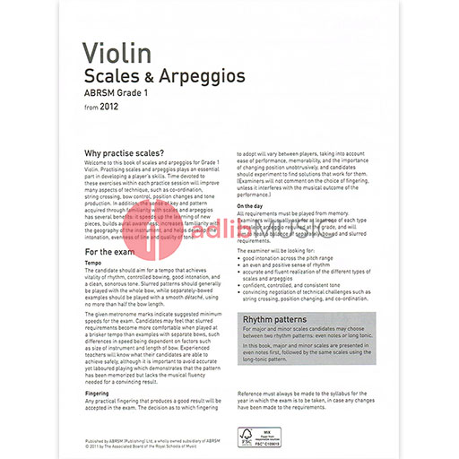 ABRSM Violin Scales & Arpeggios Grade 1