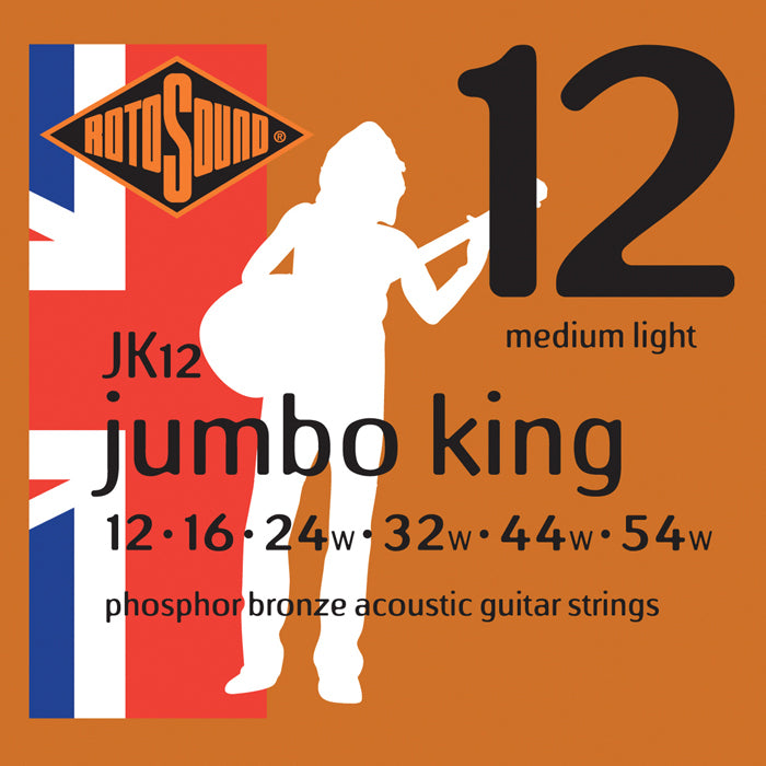 Rotosound JK12 Jumbo King Phosphor Bronze Acoustic Guitar String Set 12 - 54 Gauge