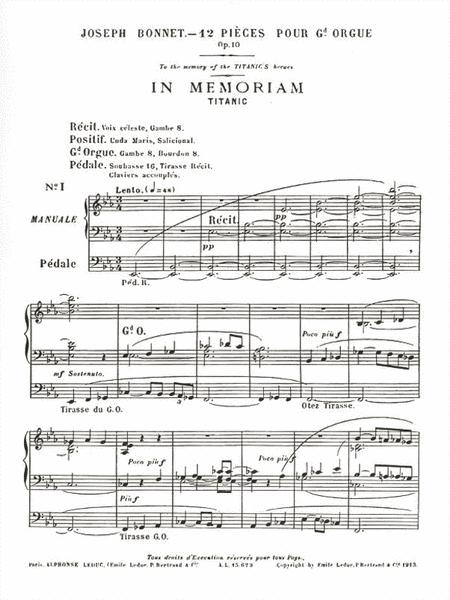 12 PIECES FOR PIPE ORGAN OP. 10 VOLUME 3 - JOSEPH BONNET - LEDUC