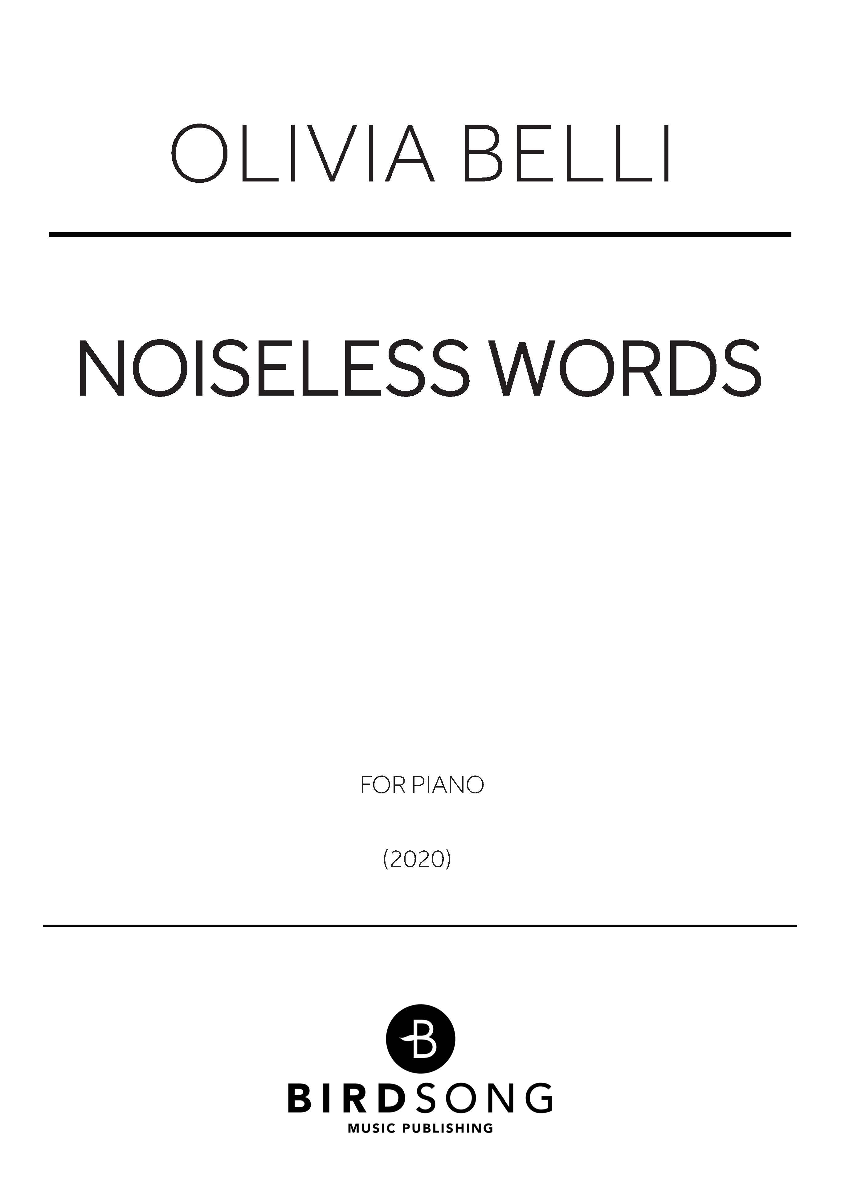 Belli - Noiseless Words - Piano Solo (Digital Download)