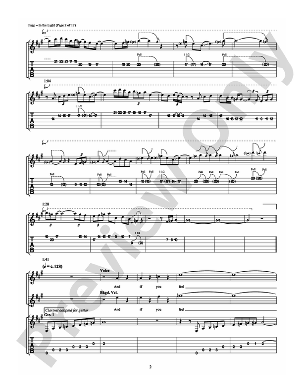 In the Light - Guitar TAB (Digital Download)
