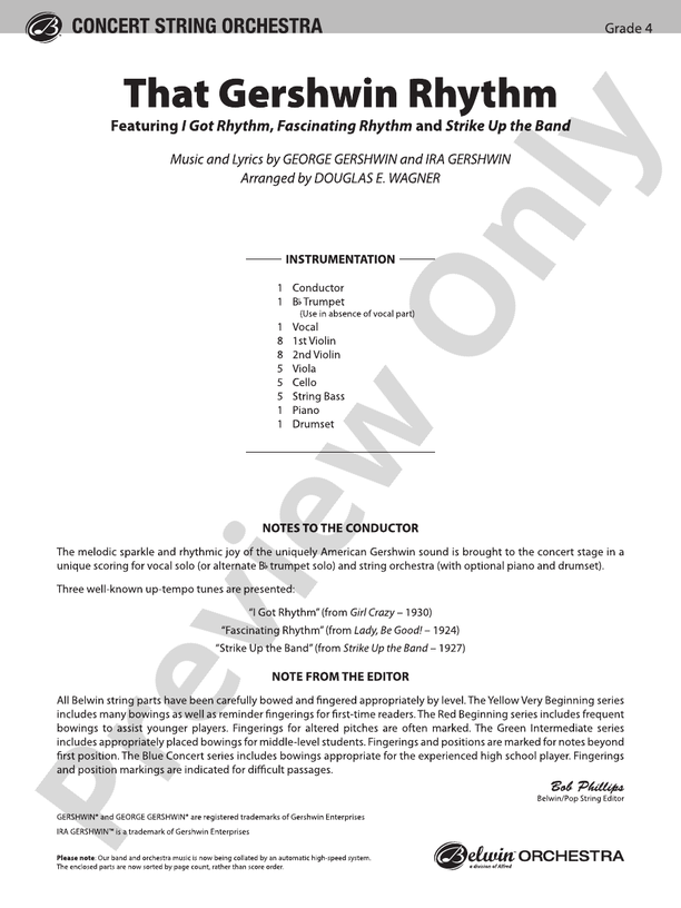 That Gershwin Rhythm - String Orchestra Conductor Score & Parts (Digital Download)