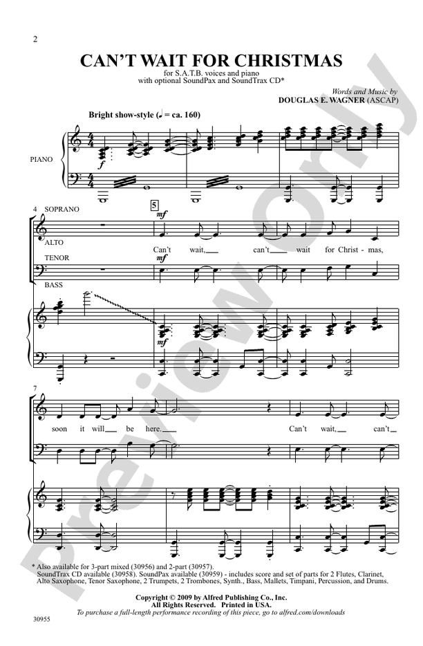 Can't Wait for Christmas – SATB Choral Octavo (Digital Download)