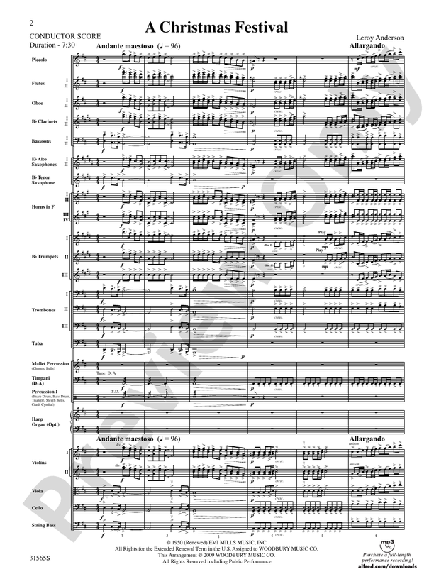 A Christmas Festival (Grade 3.5) – Full Orchestra Conductor Score & Parts (Digital Download)