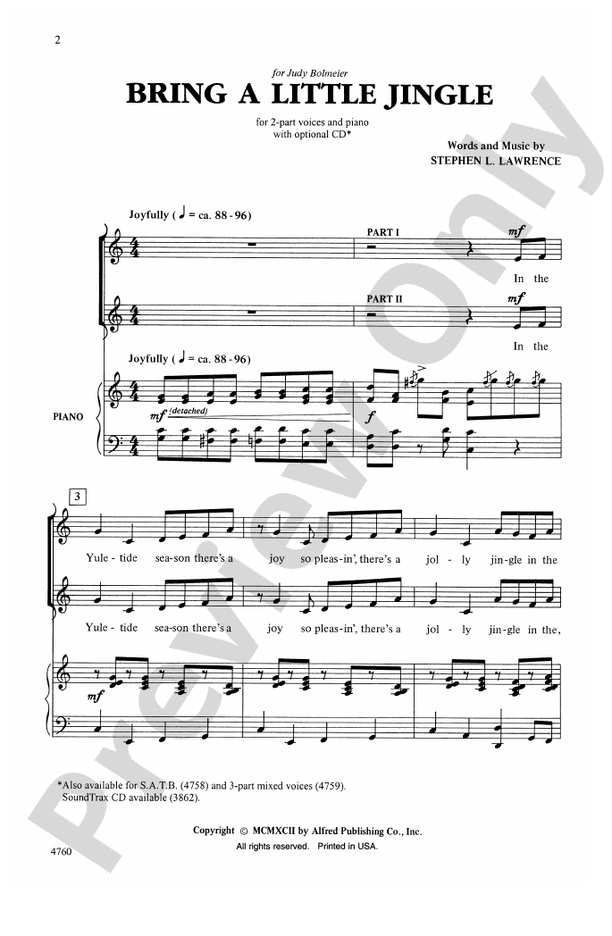 Bring a Little Jingle – 2-Part Choral Octavo (Digital Download)