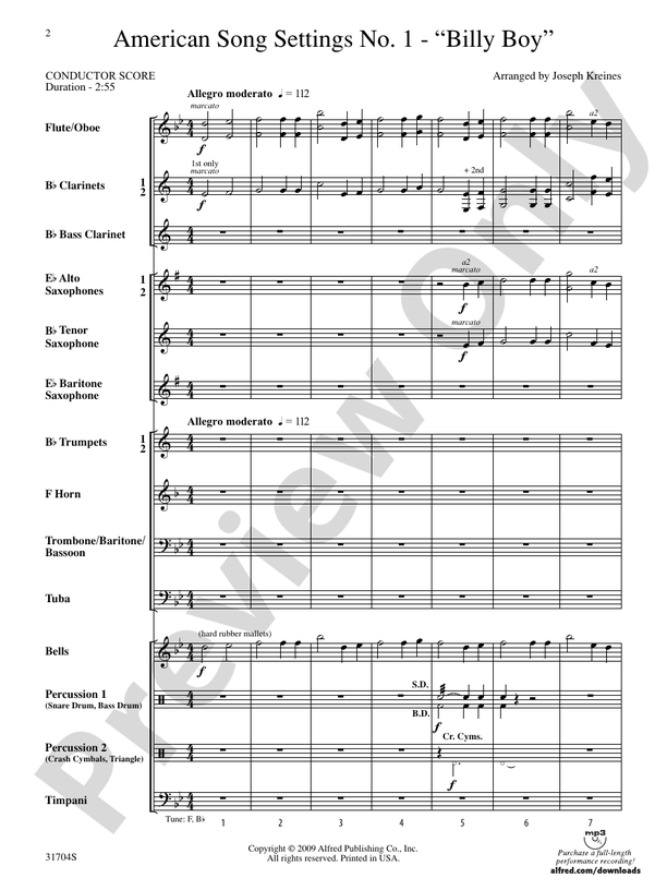 American Song Settings, No. 1 - Concert Band Conductor Score & Parts (Digital Download)