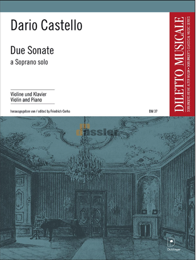 DUE SONATE A SOPRANO SOLO IN A AND D WITH B C - CASTELLO - RECORDER - DOBLINGER