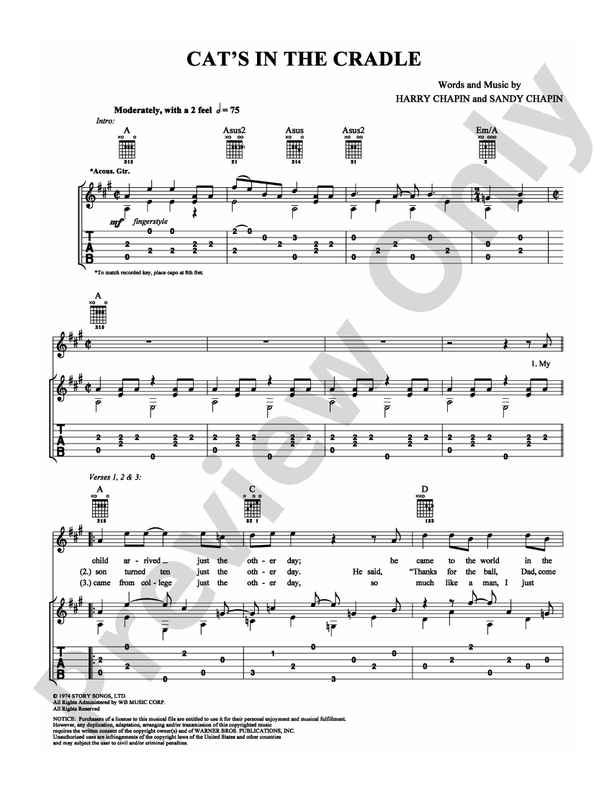 Cat's in the Cradle - Guitar TAB (Digital Download)