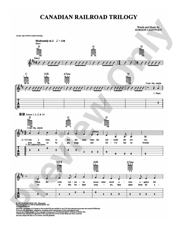 Canadian Railroad Trilogy - Easy Guitar (Digital Download)