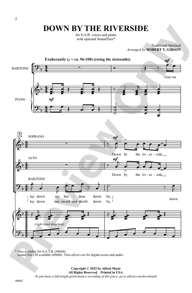 Down by the Riverside - SAB Choral Octavo (Digital Download)