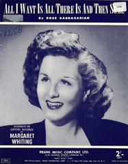All I Want Is All There Is And Then Some - Margaret Whiting - PVG (Digital Download)