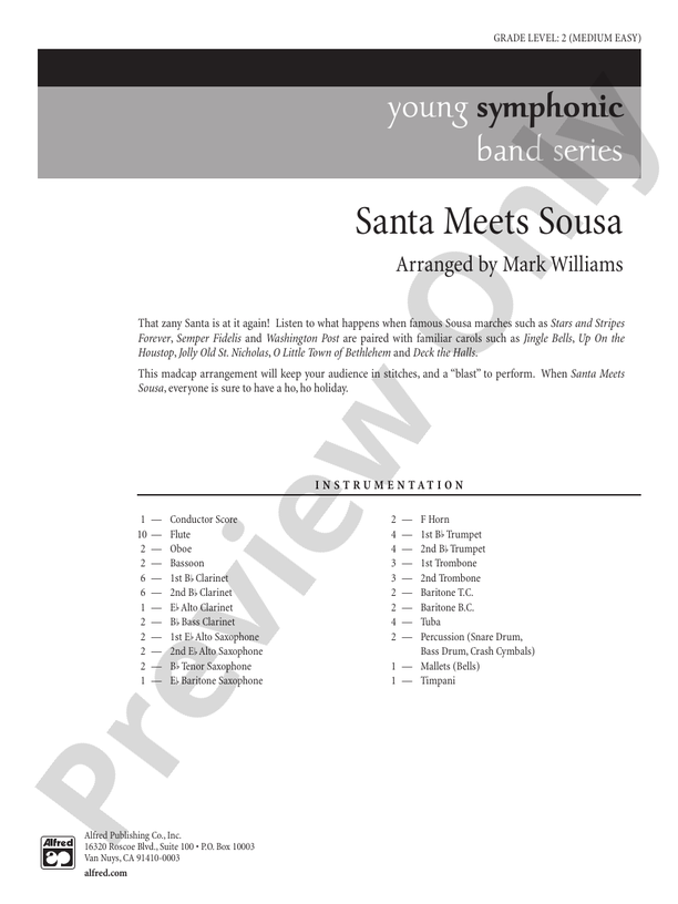 Santa Meets Sousa - Concert Band Conductor Score & Parts (Digital Download)