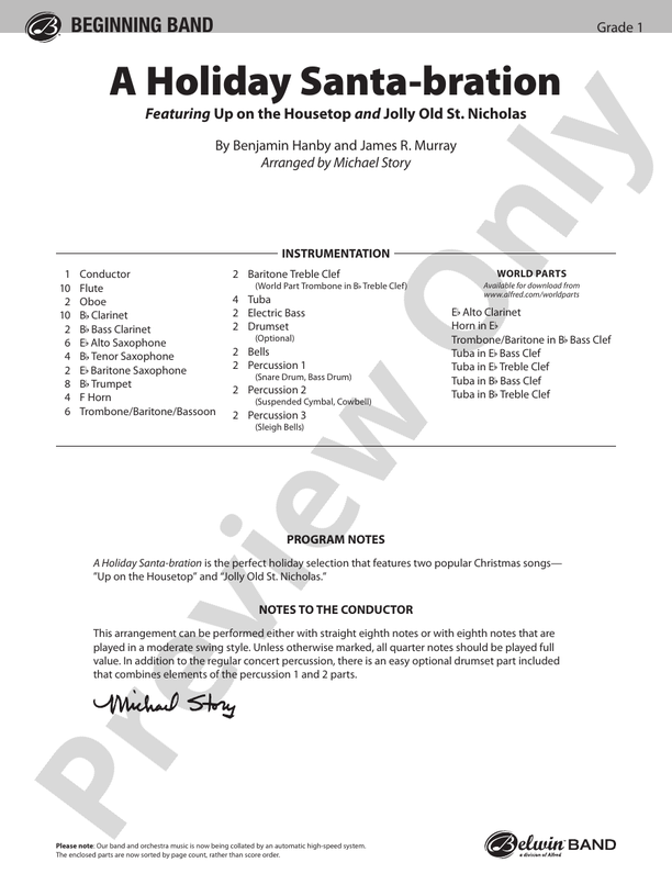 A Holiday Santa-bration - Concert Band Conductor Score & Parts (Digital Download)