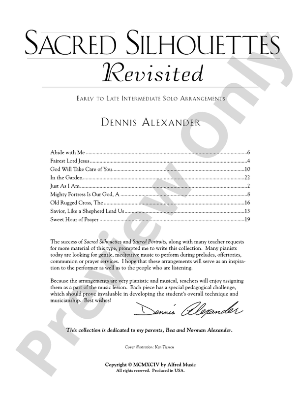 Sacred Silhouettes Revisited: Musically Rewarding Arrangements - Piano (Digital Download)