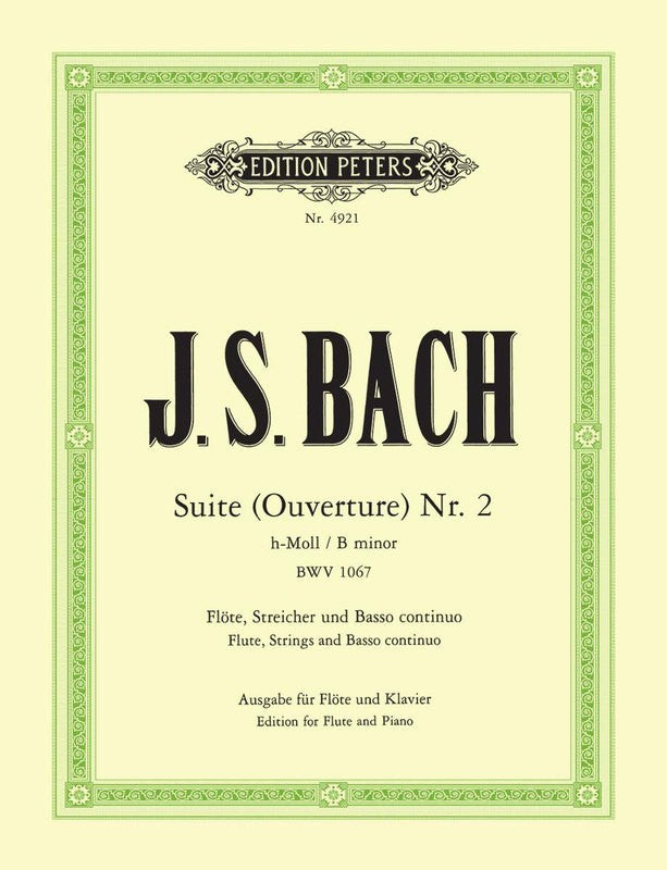 Bach J S - Suite in Bmin - Flute/Piano Accompaniment - Peters EP4921