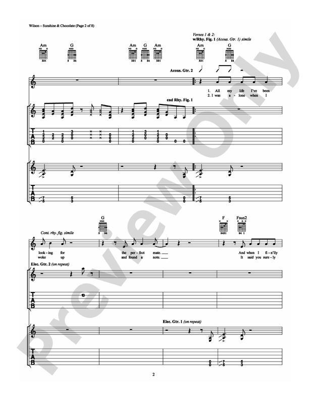 Sunshine & Chocolate - Guitar TAB (Digital Download)