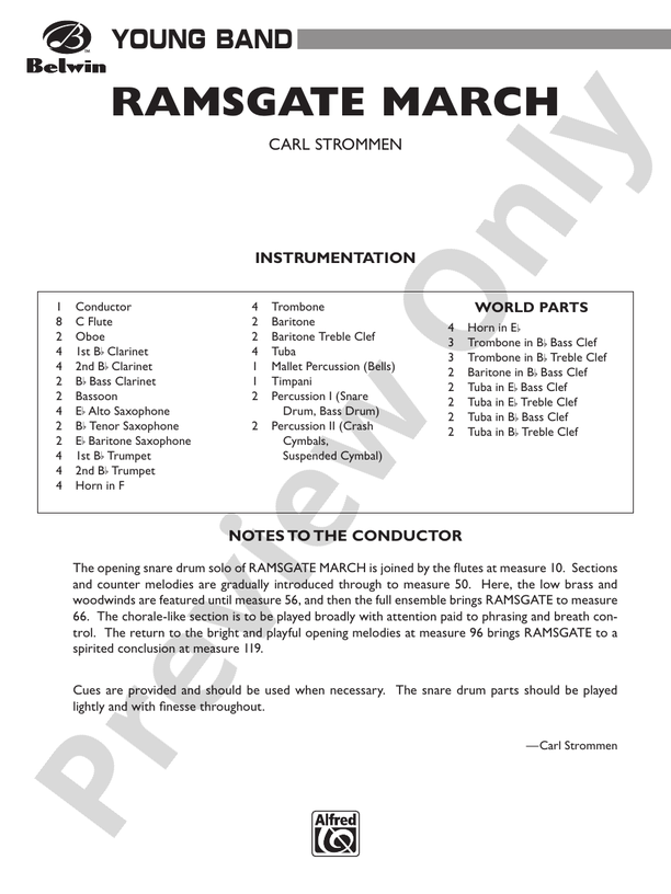 Ramsgate March - Concert Band Conductor Score & Parts (Digital Download)