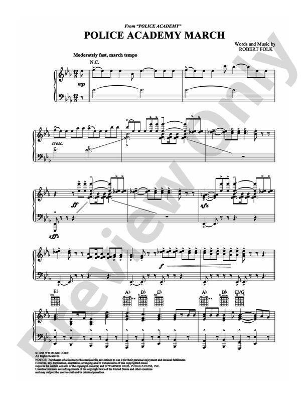 Police Academy March - Piano (Digital Download)