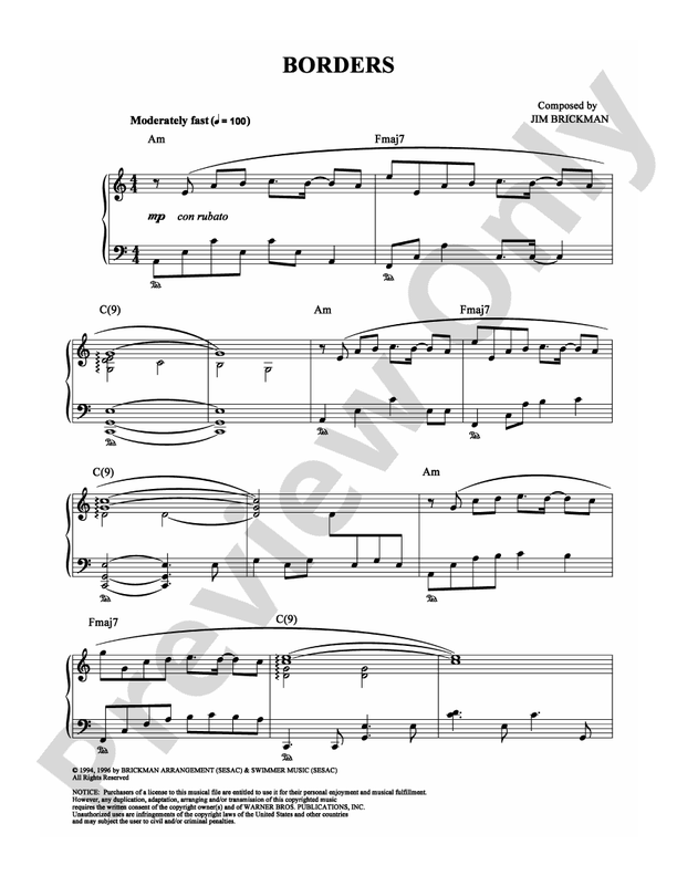 Borders - Piano (Digital Download)