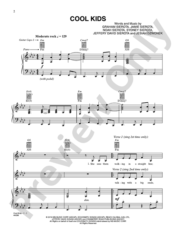 Cool Kids - Echosmith - PVG (Digital Download)