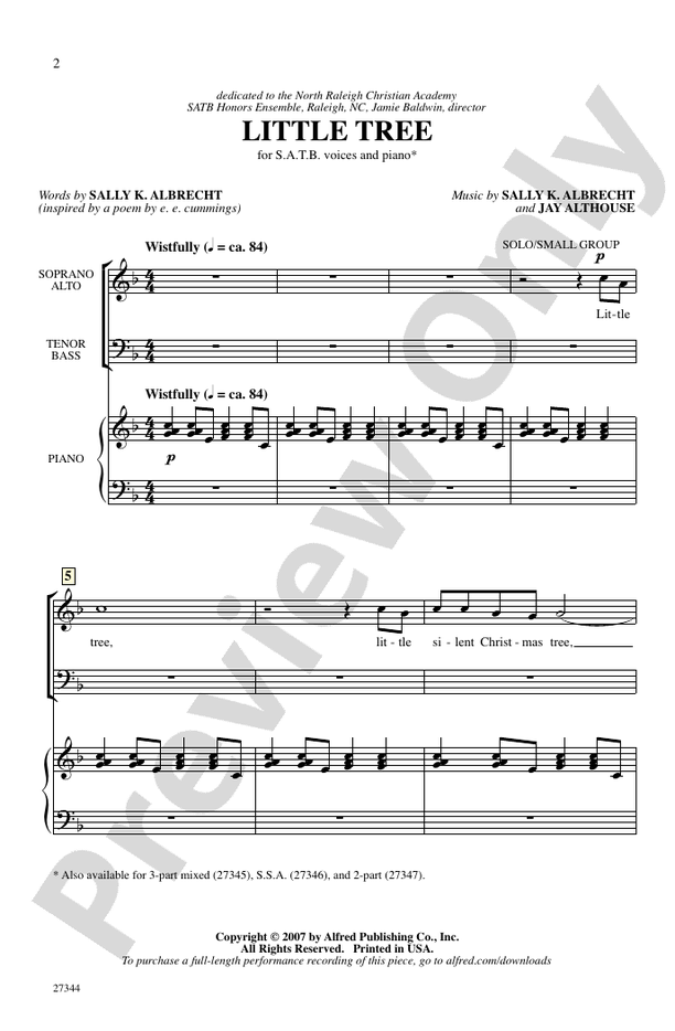 Little Tree – SATB Choral Octavo (Digital Download)