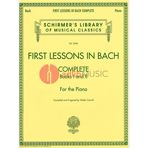Bach - First Lessons Complete 1 & 2 - Piano Schirmer 50486403