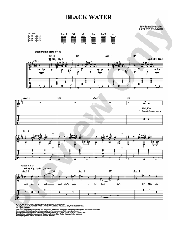 Black Water - Easy Guitar (Digital Download)