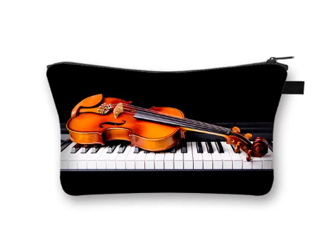 Pencil Case or Toiletry Bag Violin on a Piano