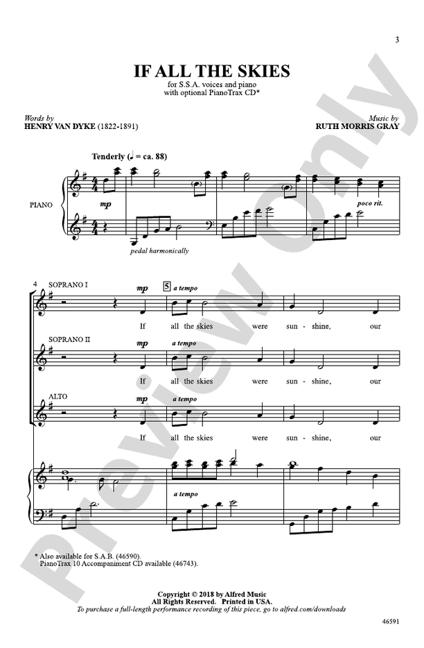 If All the Skies – SSA Choral Octavo (Digital Download)
