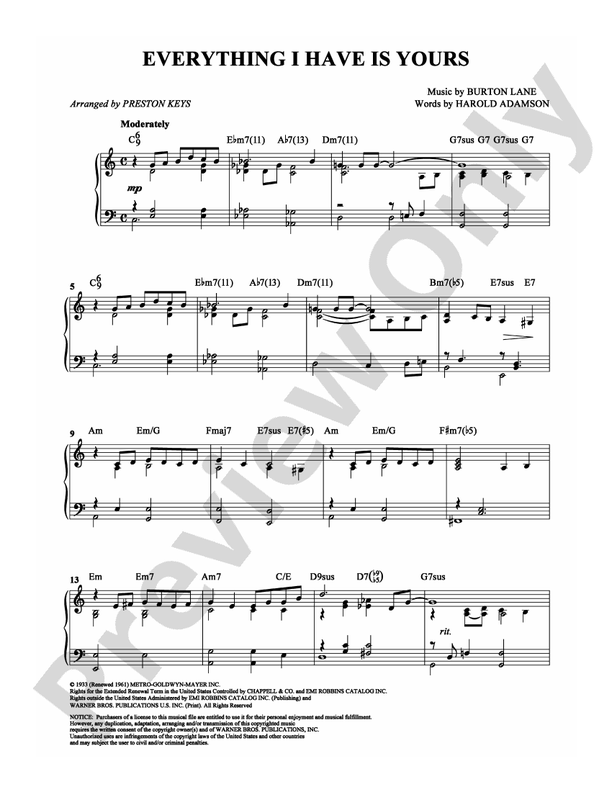 Everything I Have Is Yours - DSM-PS-0000720 - Piano (Digital Download)
