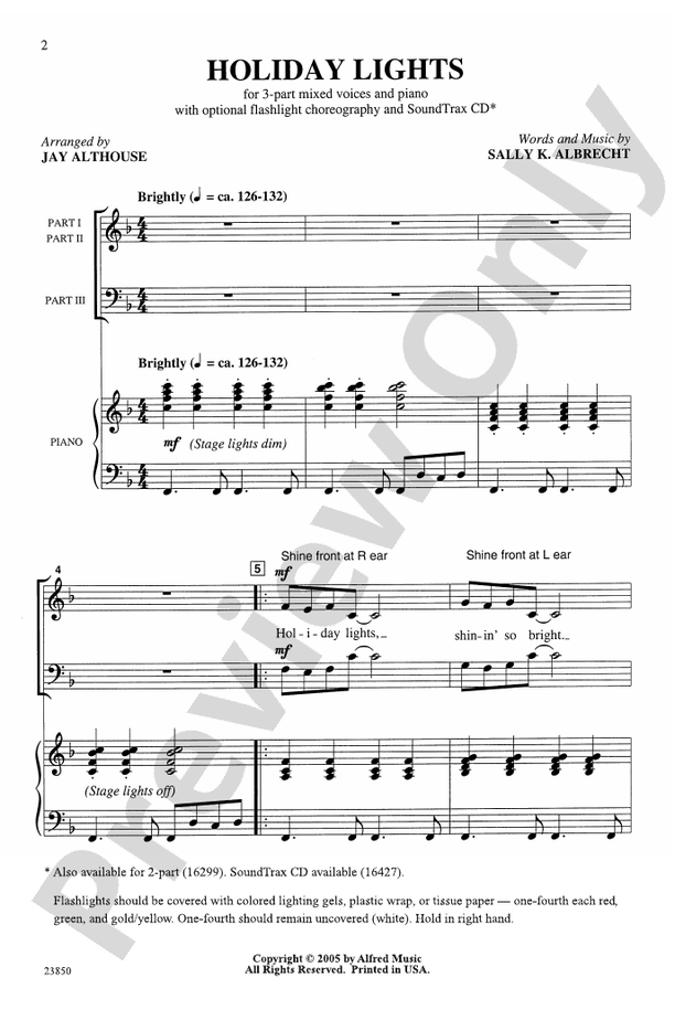 Holiday Lights – 3-Part Mixed (with Opt. Flashlight Choreography) Choral Octavo (Digital Download)