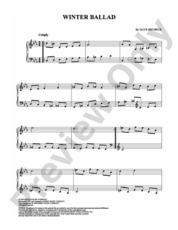 Winter Ballad - Piano (Digital Download)