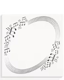 Post-it Notes with Notes and Clef on a Oval Stave