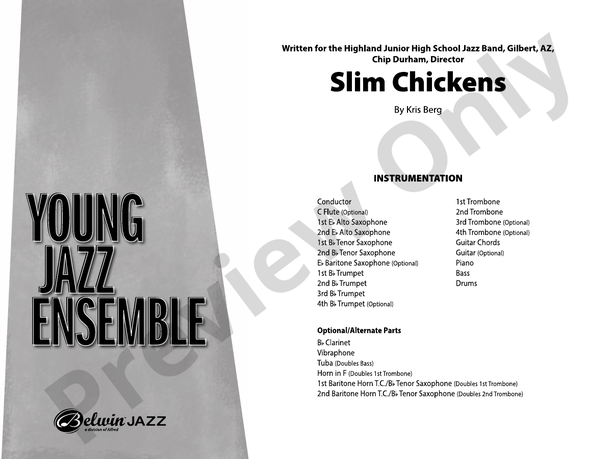 Slim Chickens – Jazz Ensemble Conductor Score & Parts (Digital Download)