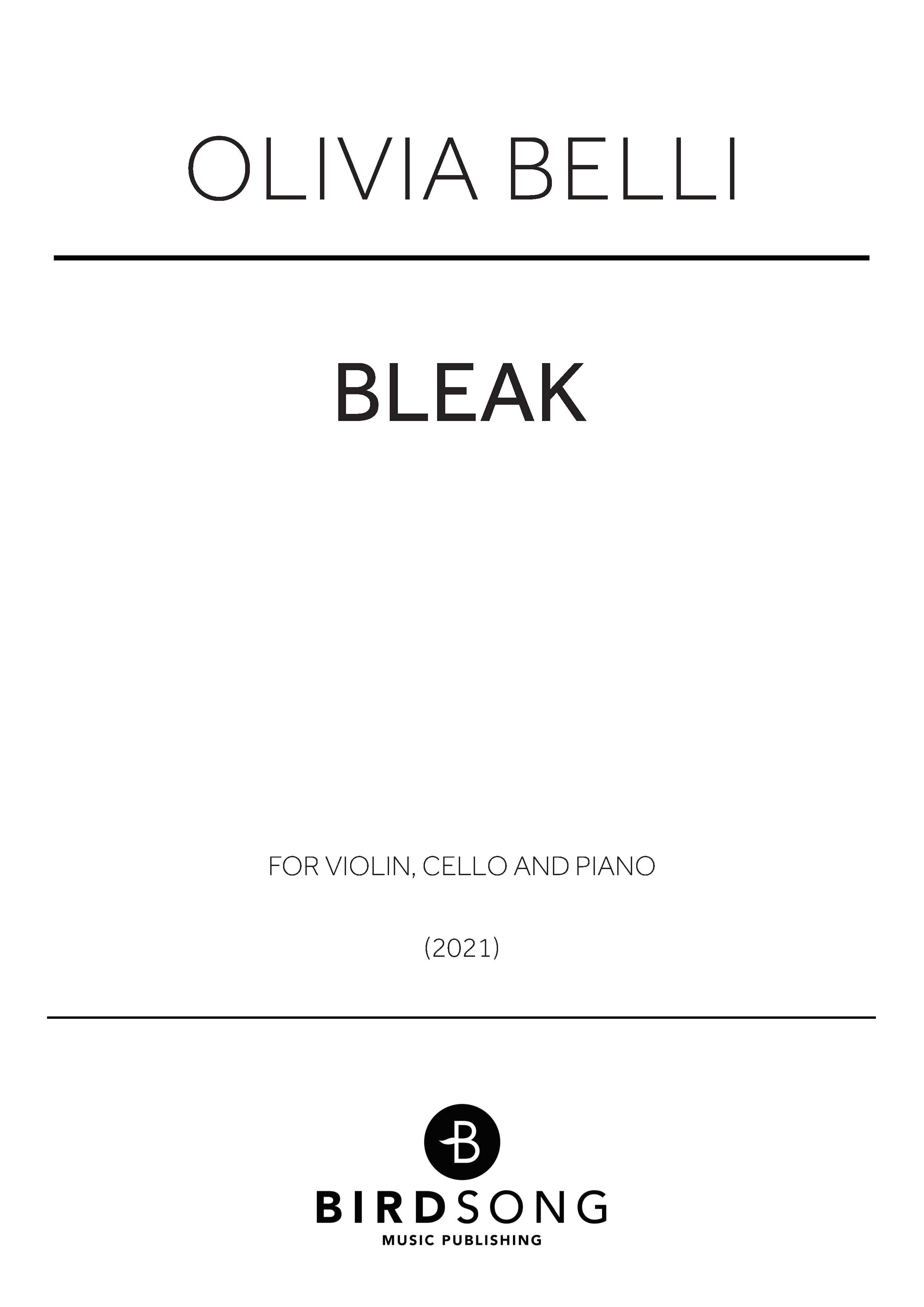 Bleak - Piano Trio (Digital Download)