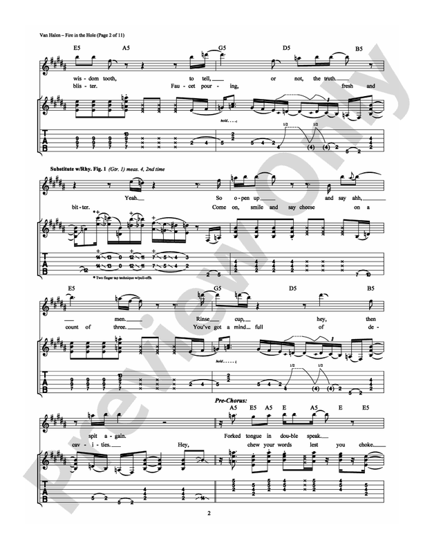 Fire in the Hole - Van Halen - Guitar TAB (Digital Download)