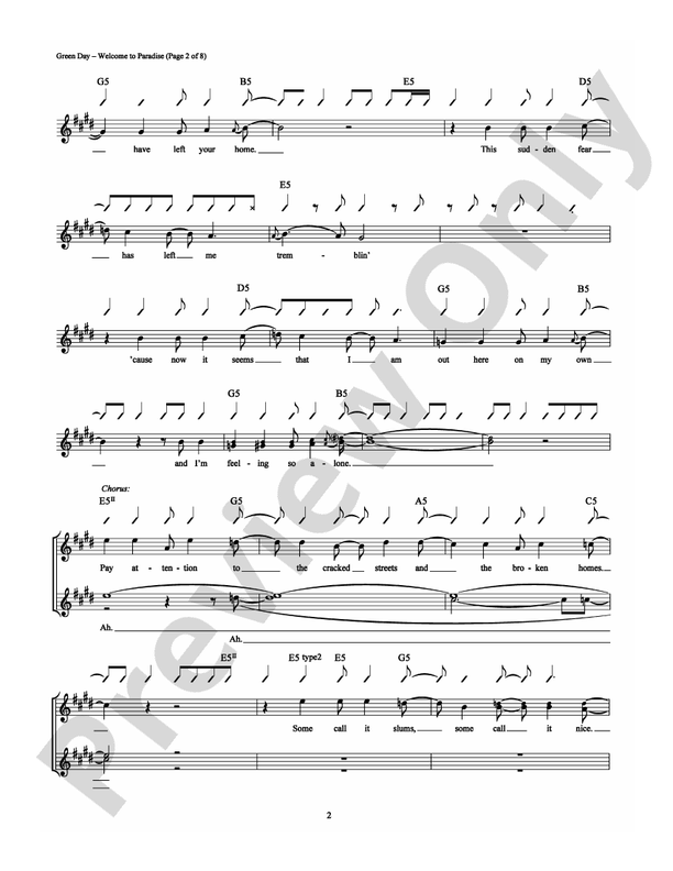 Welcome to Paradise - Guitar TAB (Digital Download)