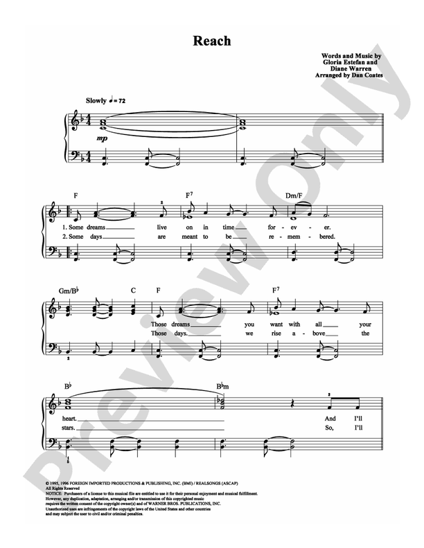 Reach - Arr. Dan Coates - Easy Piano (Digital Download)