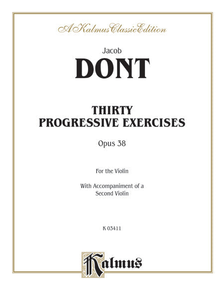 Dont 30 Progressive Exercises Op 38 Violin