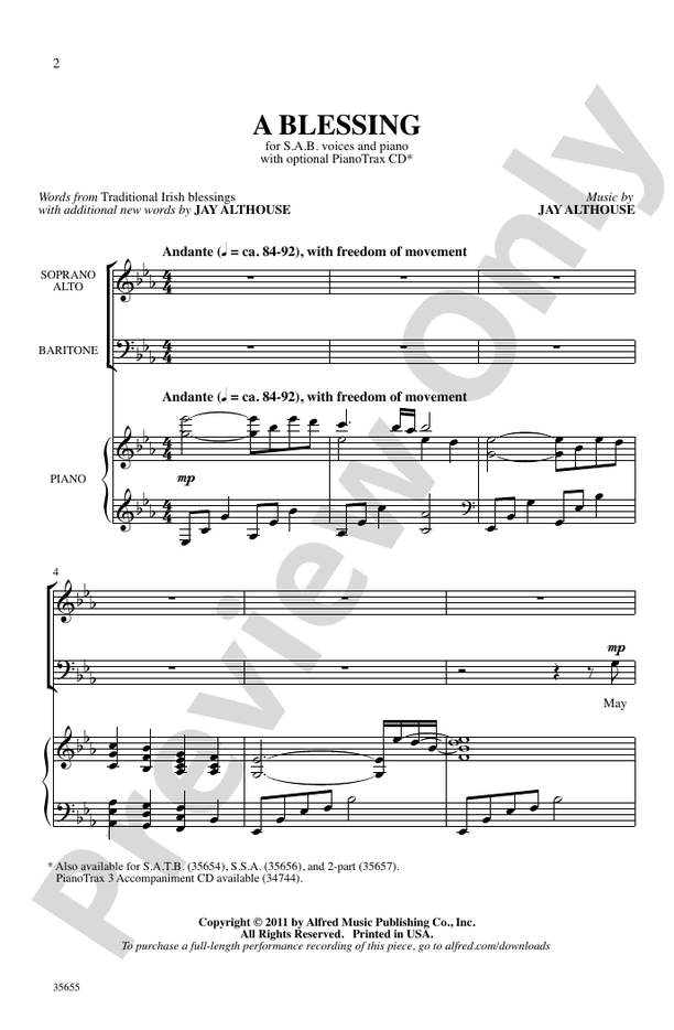 A Blessing - SAB Choral Octavo (Digital Download)
