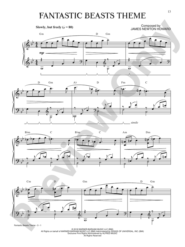 Fantastic Beasts Theme (from Fantastic Beasts: The Crimes of Grindelwald) - Piano Digital Download)