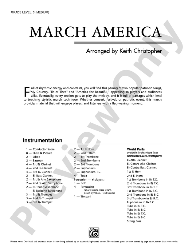 March America - Concert Band Conductor Score & Parts (Digital Download)