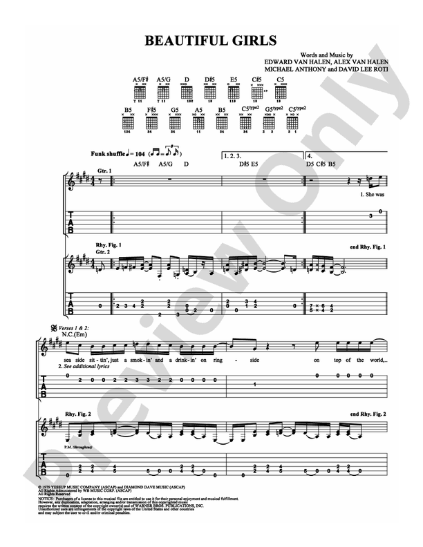 Beautiful Girls - Easy Guitar (Digital Download)