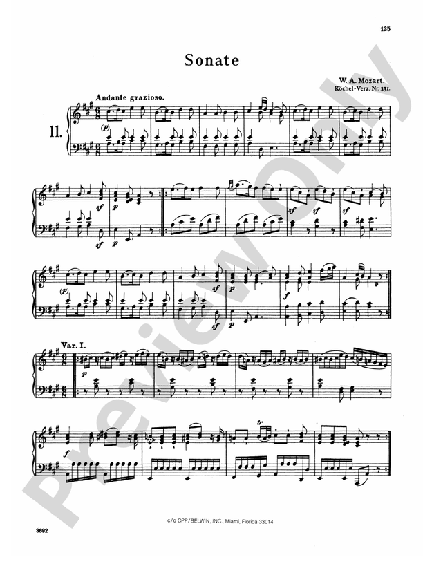 Mozart - Sonatas (Volume B) - Piano Solo (Digital Download)