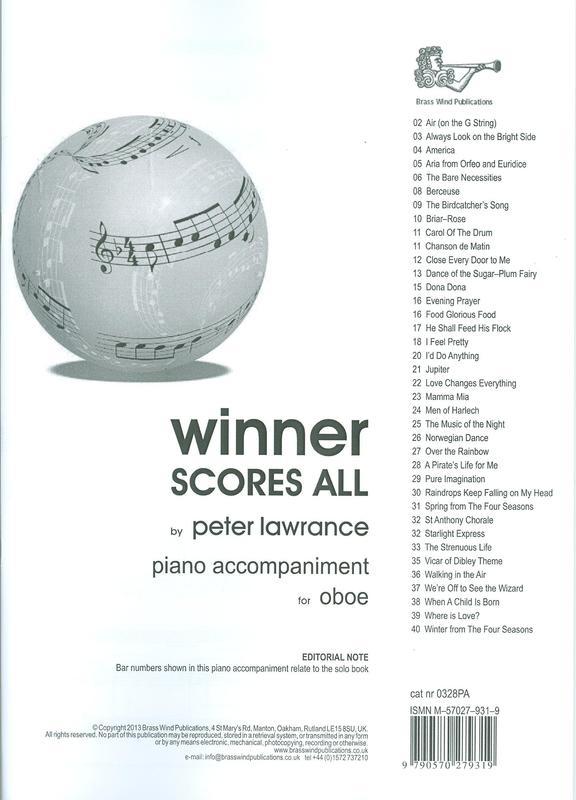 Winner Scores All - Oboe/Piano Accompaniment by Lawrance Brasswind BW0328PA