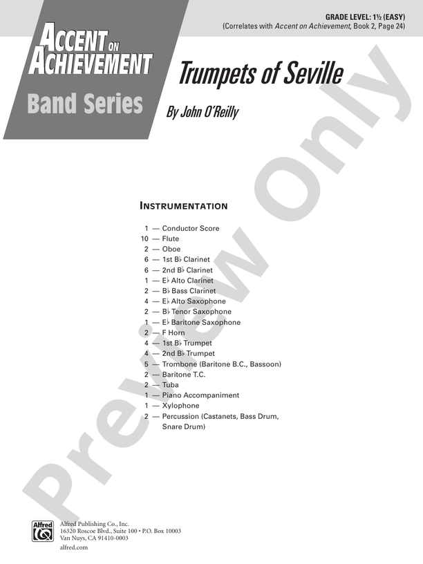 Trumpets of Seville - Concert Band Conductor Score & Parts (Digital Download)
