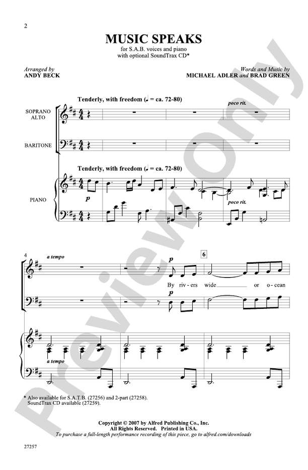 Music Speaks – SAB Choral Octavo (Digital Download)