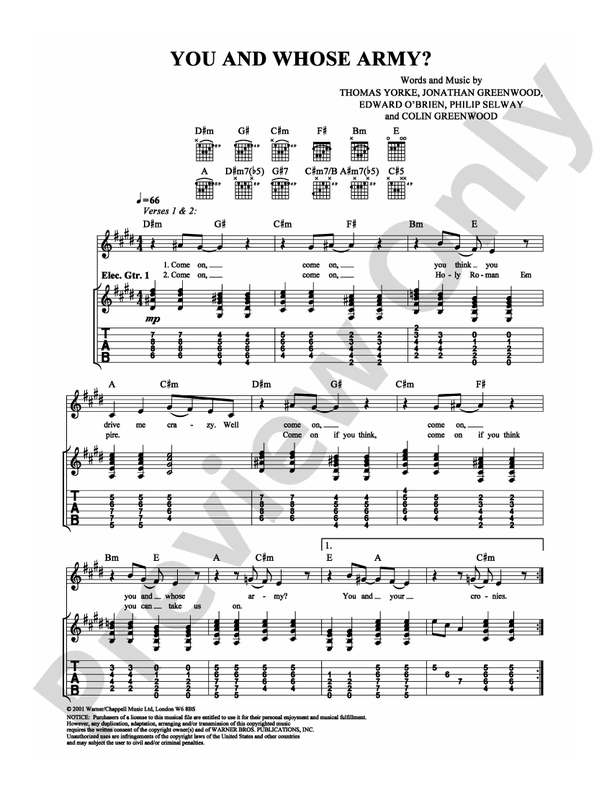 You and Whose Army? - Guitar TAB (Digital Download)