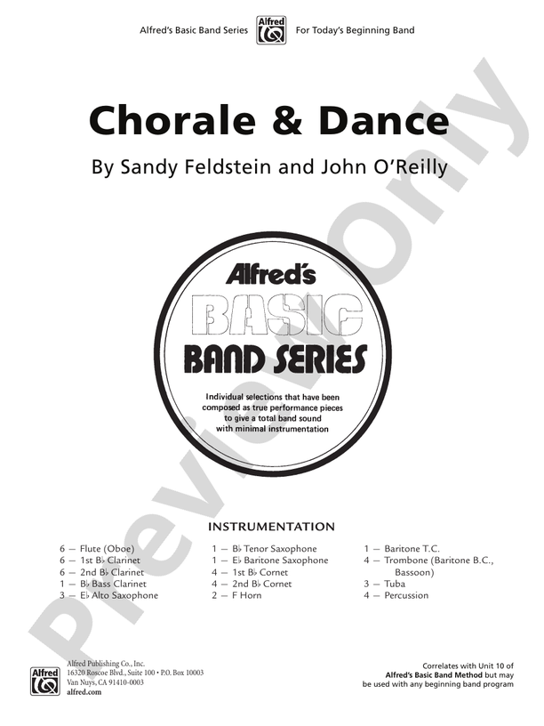 Chorale and Dance - Concert Band Conductor Score & Parts (Digital Download)